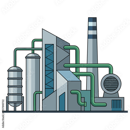 Factory Building Illustration