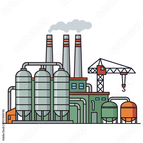 Factory Building Illustration