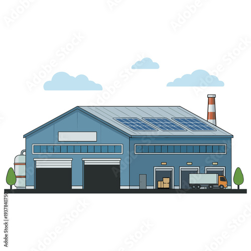 Factory Building Illustration