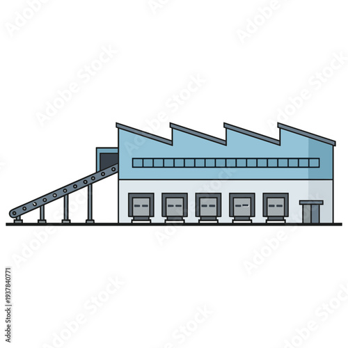 Factory Building Illustration