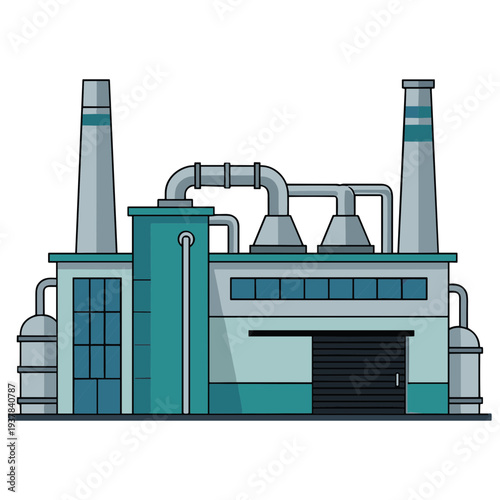 Factory Building Illustration