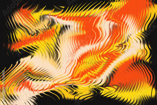 Gradient Fractal Glass Dynamic Abstract Yellow Orange Wavy Pattern