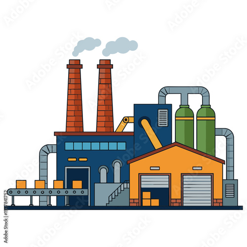 Factory Building Illustration