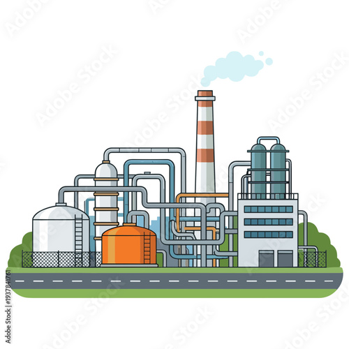 Factory Building Illustration