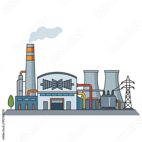 Factory Building Illustration