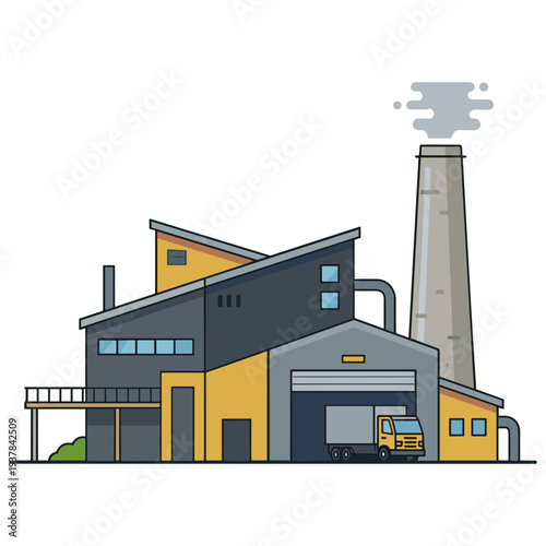 Factory Building Illustration