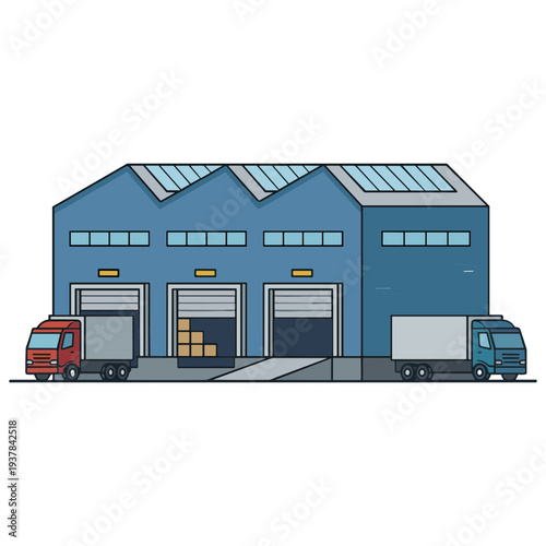Factory Building Illustration