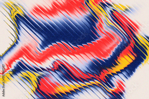 Gradient Fractal Glass Dynamic Abstract Wavy Pattern with Red Blue and Yellow Colors