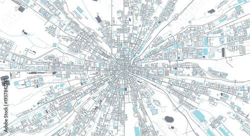 City Map Radial Design Illustration.