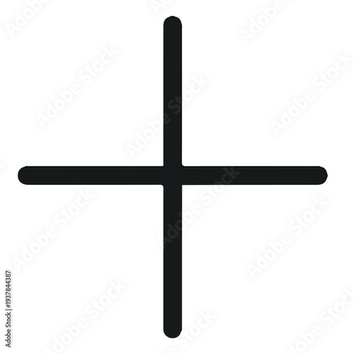 Print  Minimal Plus Symbol Icon Isolated on White Background, Simple Cross Sign Vector