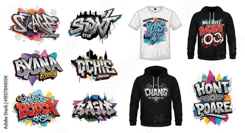 Graffiti Art Collection with T-shirts and Hoodies.
