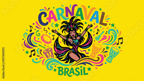 Carnaval Brazil brazilian Carnival Holiday festival background logo vector 5