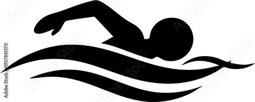 Swimming exercise silhouette icon