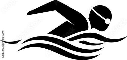 Swimming athlete silhouette icon