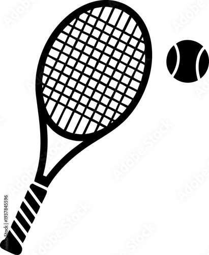 Tennis equipment set silhouette