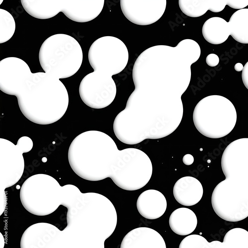 A black background with numerous white blobs