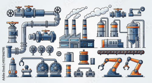 Industrial Factory Equipment and Machinery Collection.
