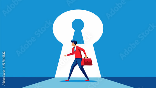 Man running toward career success and future business opportunities.eps