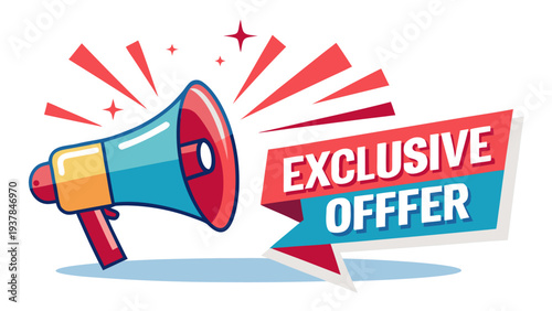 Marketing announcement vector design with megaphone icon.eps