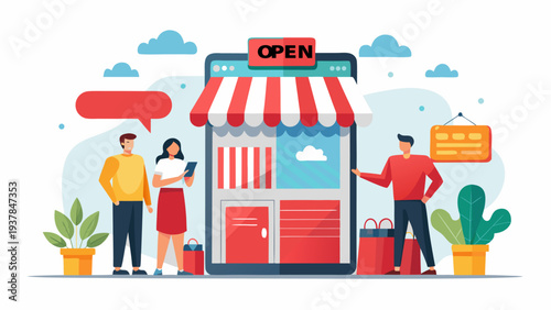 Modern Flat Design Illustration of Internet Shop Promotion and Sales.eps