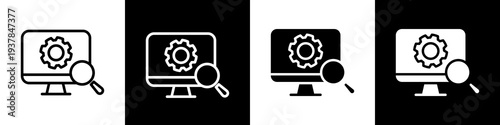 Condition- based monitoring black and white icon design concept