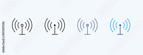 Wireless Network Multiple Icon Illustration Vector
