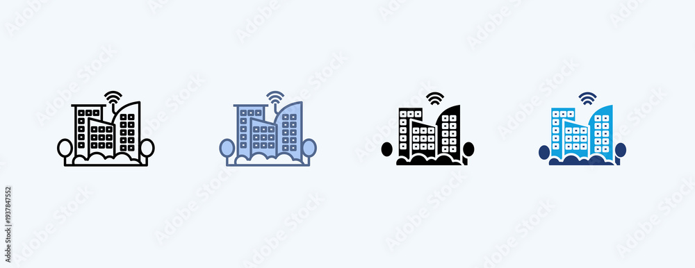 Fototapeta premium Smart City Multiple Icon Illustration Vector
