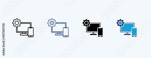 Device Management Multiple Icon Illustration Vector