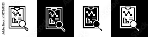 Effect analysis black and white icon design concept