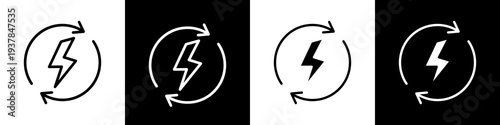 energy efficiency black and white icon design concept