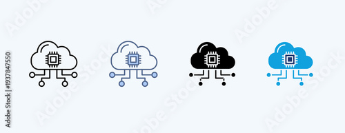 Edge Computing Multiple Icon Illustration Vector