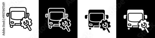 transport infrastructure black and white icon design concept