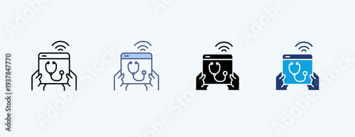 Smart Healthcare Multiple Icon Illustration Vector
