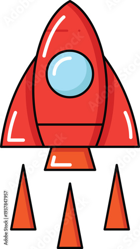 design Rocket, tecnology illlustration icon