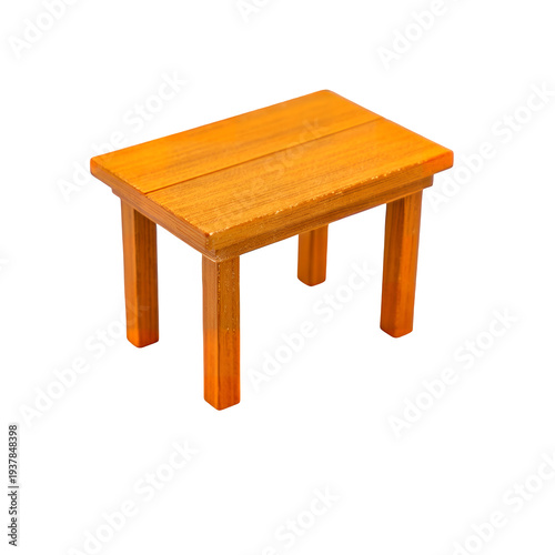 A small wooden table on transparent background
