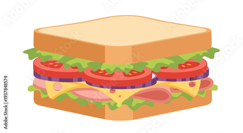 Sandwich Image, Photography, Delicious Food, Healthy Meal, Lunch, Vector Illustration