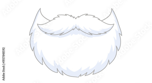 Santa Claus beard vector illustration, holiday graphic design, christmas concept, isolated