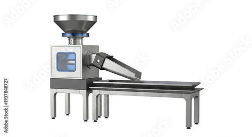 Industrial Food Processing Machine with Hopper and Tray