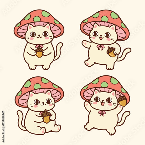 Cute Spring Doodle Vector with Flowers, Bees and Nature Elements