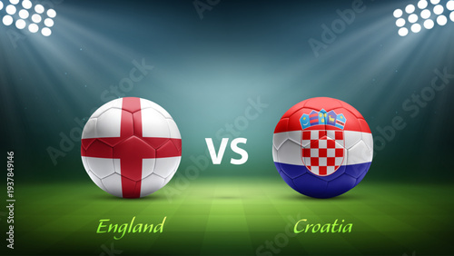 England vs Croatia soccer scoreboard broadcast template