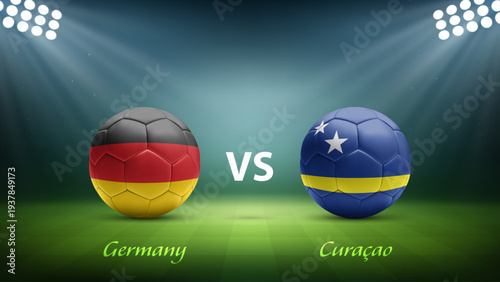 Germany vs Curacao soccer scoreboard broadcast template