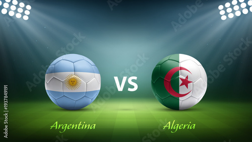 Argentina vs Algeria soccer scoreboard broadcast template