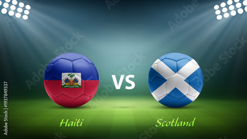 Haiti vs Scotland soccer scoreboard broadcast template