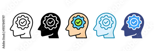 Critical Thinking Icon Set Multiple Style Collection