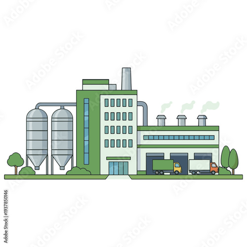 Factory Building Illustration