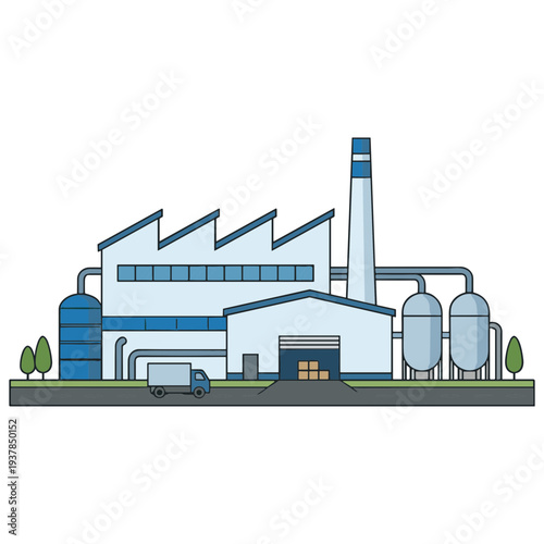 Factory Building Illustration