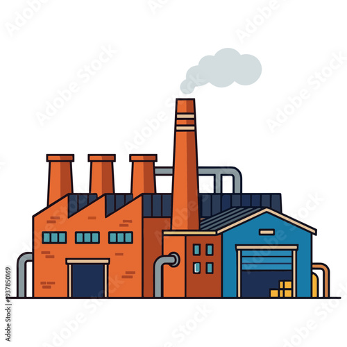 Factory Building Illustration