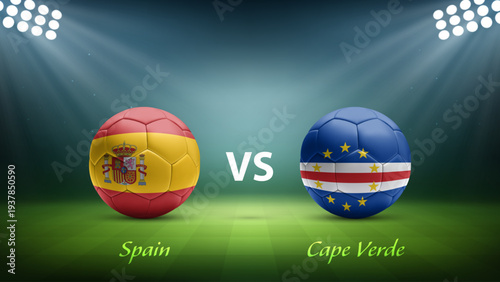 Spain vs Cape Verde soccer scoreboard broadcast template