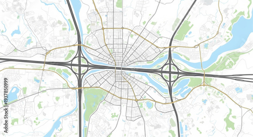City Map with Major Highways.