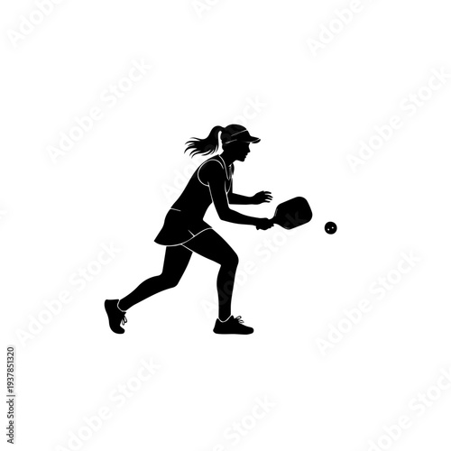 Female Table Tennis Player Silhouette Playing Ping Pong Sport Action